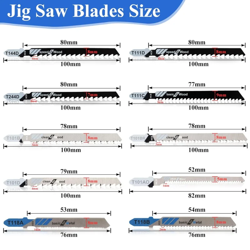 شفرات الصور المقطوعة، 10 قطع، متنوعة من الخشب على شكل حرف T، قطع المعادن والبلاستيك