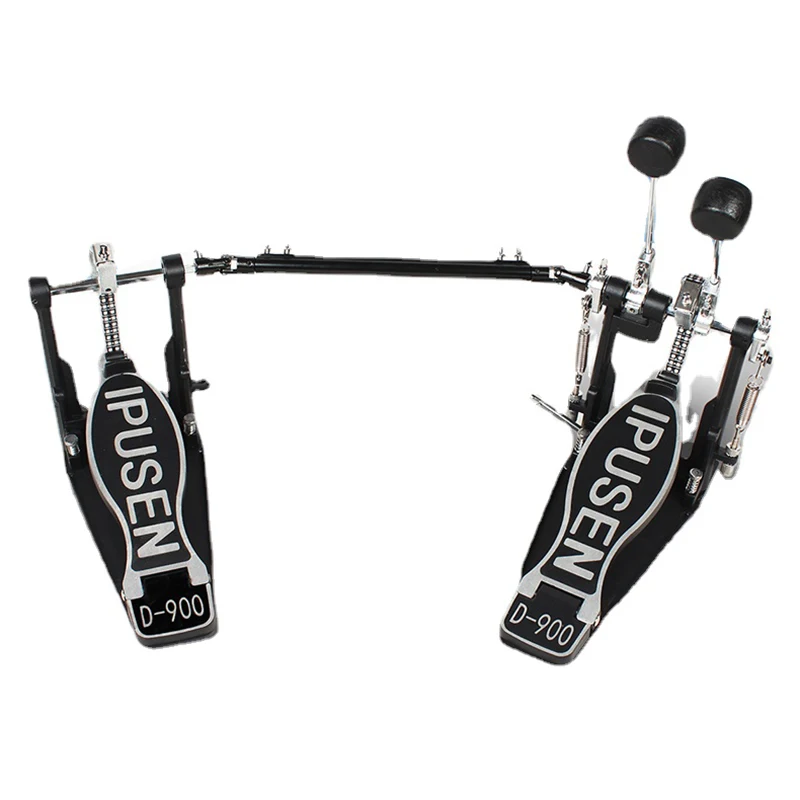 Aluminum Alloy Double Drum Pedal Tread Hammer with Storage Bag Luxury Jazz Drum Kit Kick Pedal Double Chain Drummer Accessories