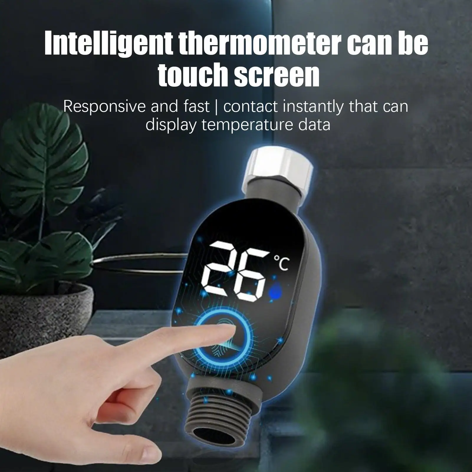 Shower Temperature Gauge Led Digital Display Instant-Read Water Thermometer Smart Water Temperature Monitor For Baby Bath
