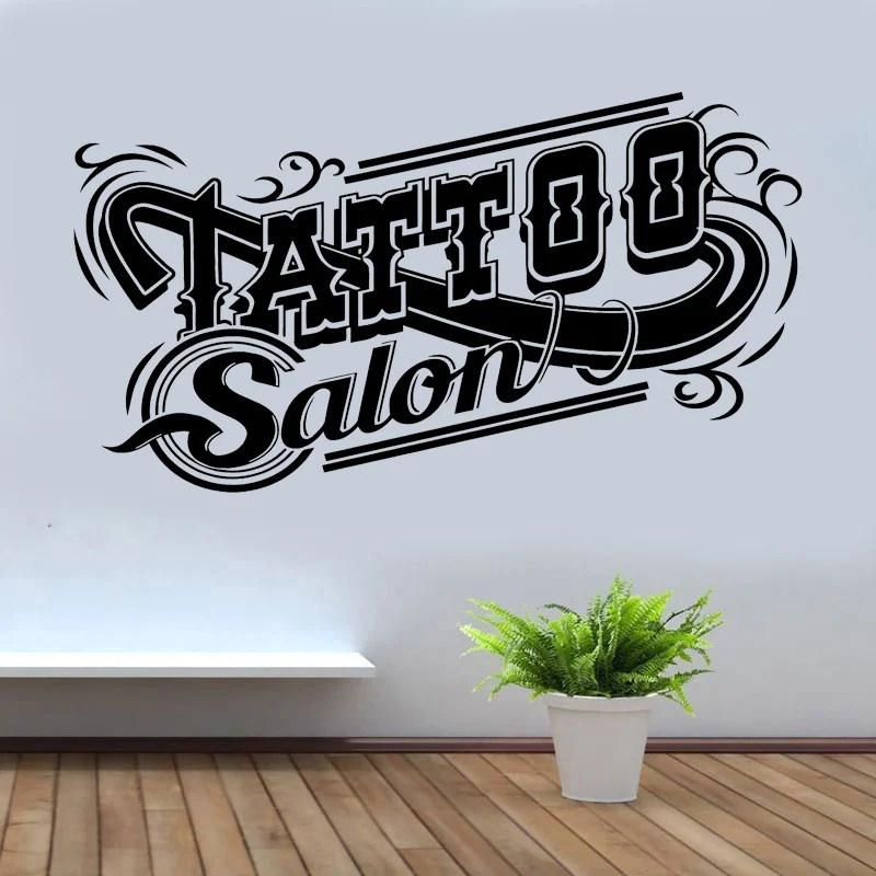 Tattoo Salon Shop Sign Logo Wall Sticker Vinyl Modern Interior Art Design Door Window Decoration Decals Studio Decor Mural G082