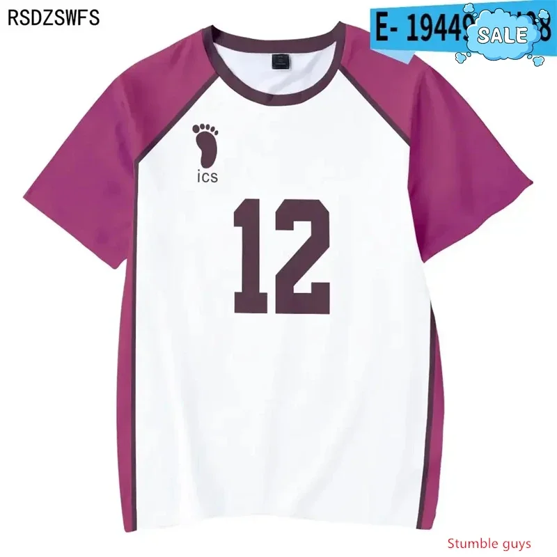 Anime Haikyuu Outdoor Sport T-shirt Nekoma Jersey Kuroo Kozume Volleyball Club Cosplay Men Tops Kids Boys Clothes