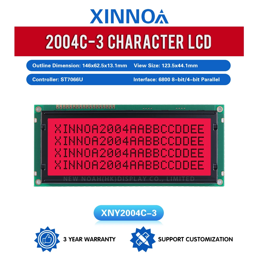 Rotlicht Schwarze Buchstaben 2004C-3 Zeichenmodul 4*20 4X20 4002 18PIN Schnittstellenmodul Controller ST7066U LCD-Display