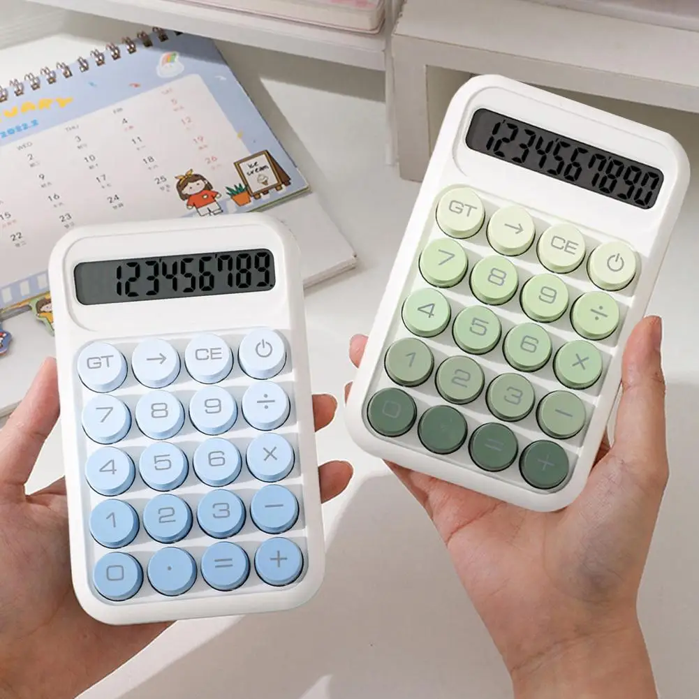 Retro Mechanical Calculator 10-Digit LED Display Calculator With Tilt Screen Tactile Keyboard Student Calculator For Office