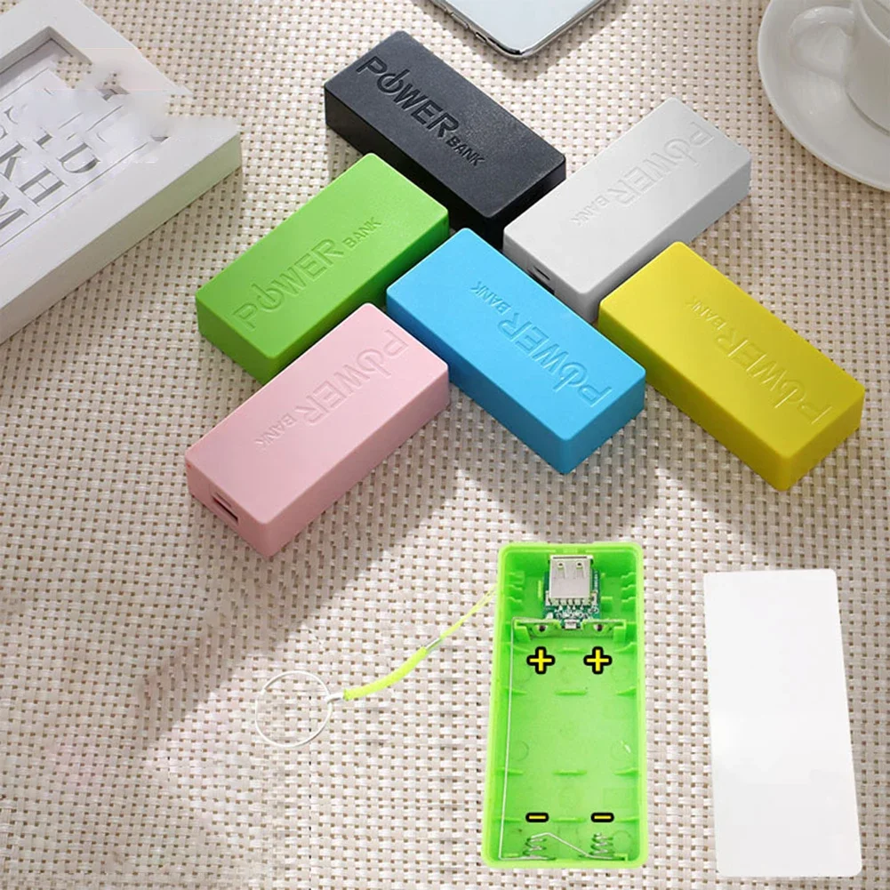 Accessorie Mobile Power Housing Pink/yellow/green Power Bank Shell 2 Sections Assembly Kit Black/white/blue Diy Sleeve