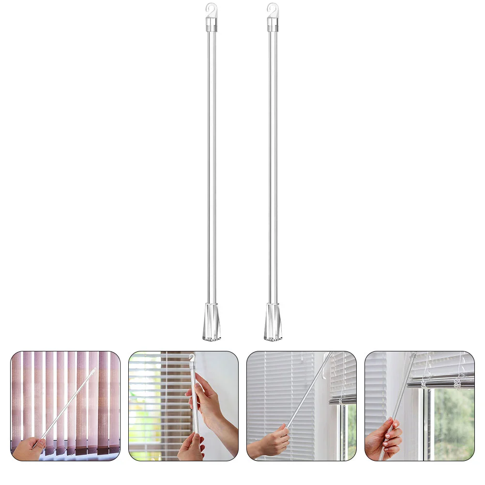 2 Pcs Venetian Blind Rotor Drapes Window Tilt Wand Tie Rod Pp Blinds Rods for Windows Sticks Vertical Replacement Part Long