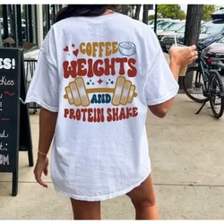 Coffee Weight Protein Shirt Coffee Lovers Tee Pump Cover Tshirt Lifting Tops Muscle Mommy Gift for Him Gym Gifts Workout TShirts