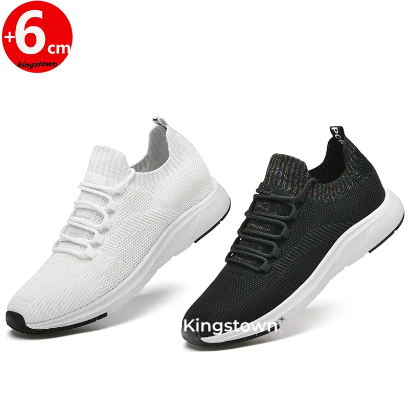

Мужские повседневные сетчатые лоферы, туфли-лифты, увеличивающие рост стельки, летние кроссовки 6 см, большие размеры 37-44