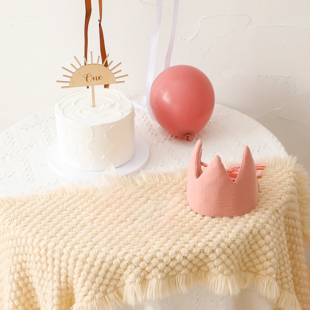 Decoração de festa de aniversário de bebê, adereço com borla para recém-nascidos e conjunto de chapéu, fotografia de bbay, acessórios comemorativos, presente de festa infantil