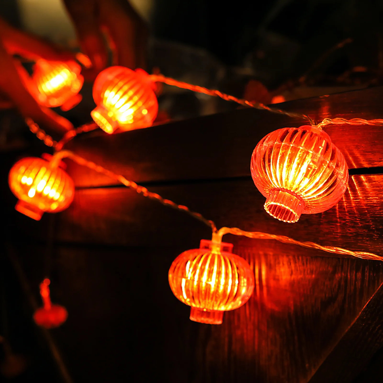 

Led Luminous Festival String Light New Year Decoration Yard Party Lanterns Red Reusable Decorative Lighting For Home Courtyard