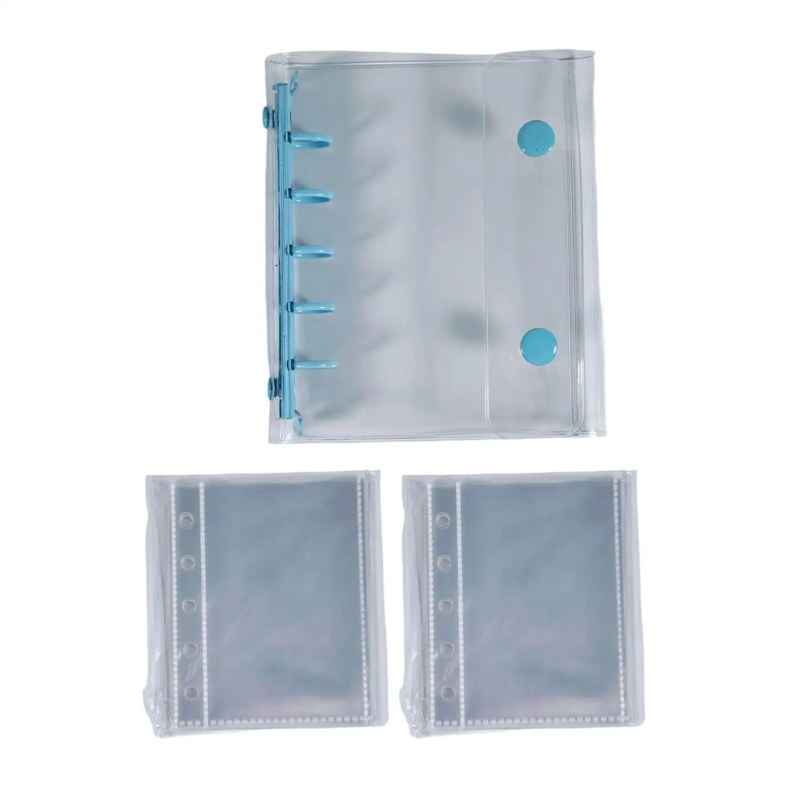 

Чехлы для ноутбуков, прозрачные, с 5 отверстиями, многоразовые, для рукоделия, мягкие, из ПВХ, с круглым кольцом, для отпуска, фотографий, путешествий