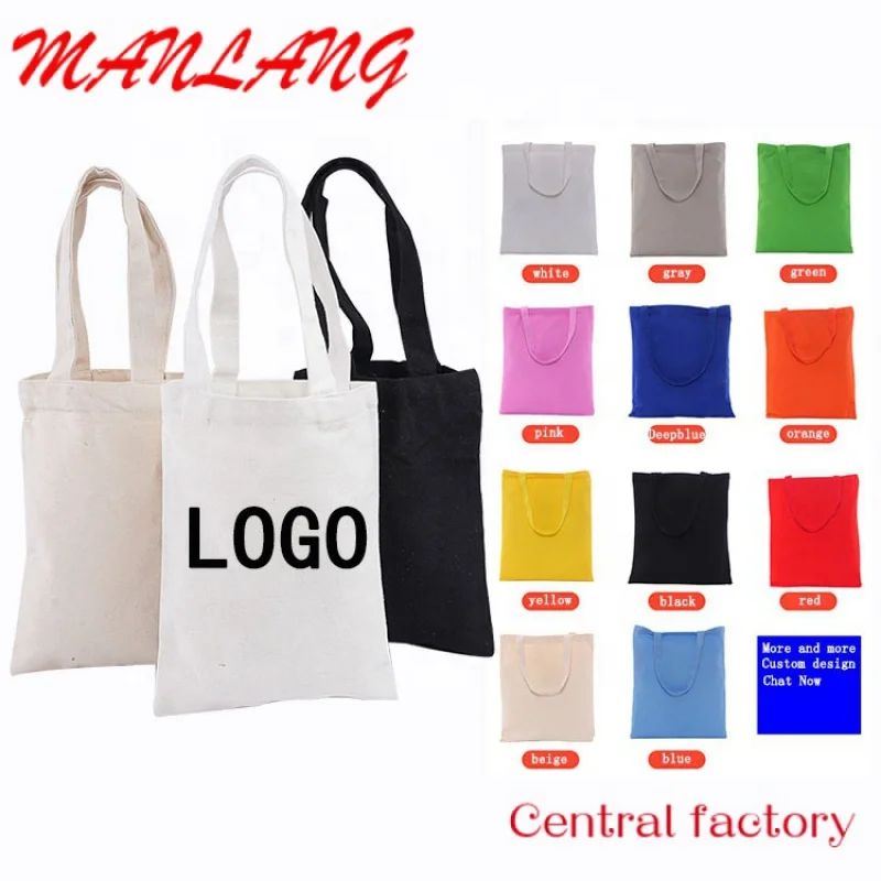 Custom  Eco-friendly Reusable Canvas Grocery Shopping Bag Canvas Tote Bags With Custom Printed Logo