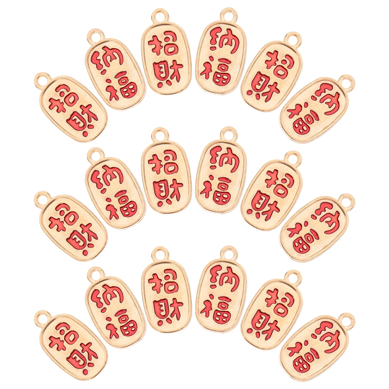 

50pcs Pendant Charm Accessories Golden Metal Lucky DIY Crafts for Bracelet Necklace Jewelry Making Year Spring Festival