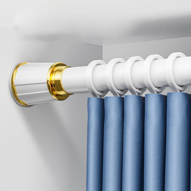 Nordic Extendable Curtain Rod Adjustable Wall Hanging Pole Stainless Steel Roman Rod With Bracket Accessories