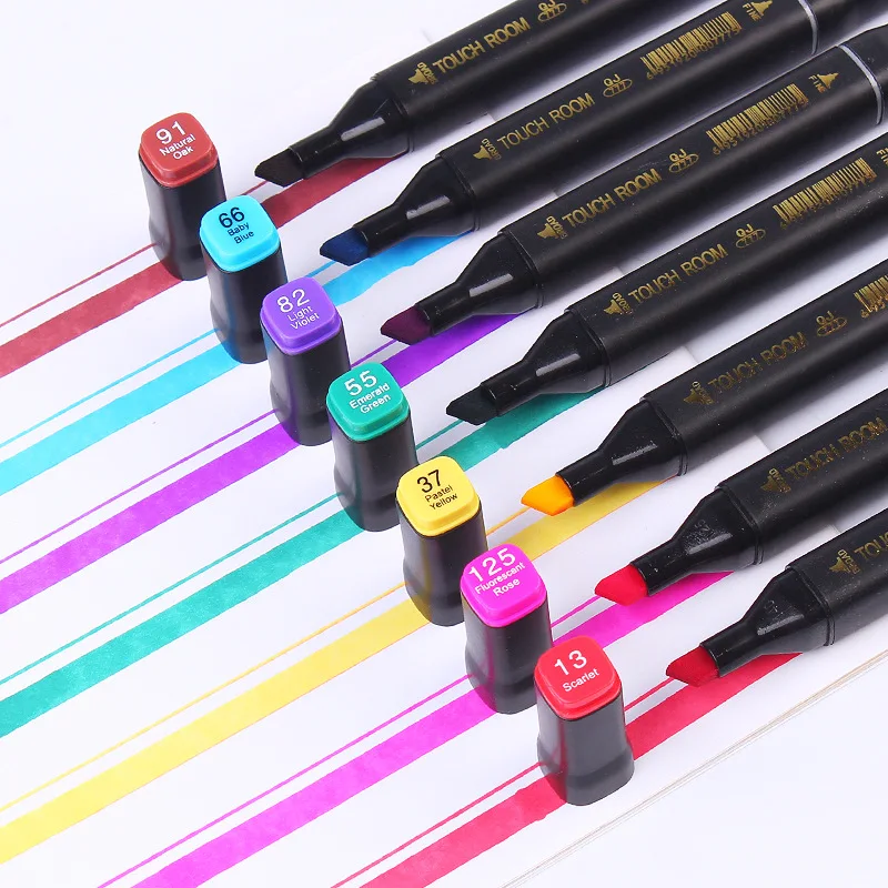 12-80 Colour Double Headed Oily Marker Set Sketch Drawing Graffiti Art Markers for Student School Supplies Stationery