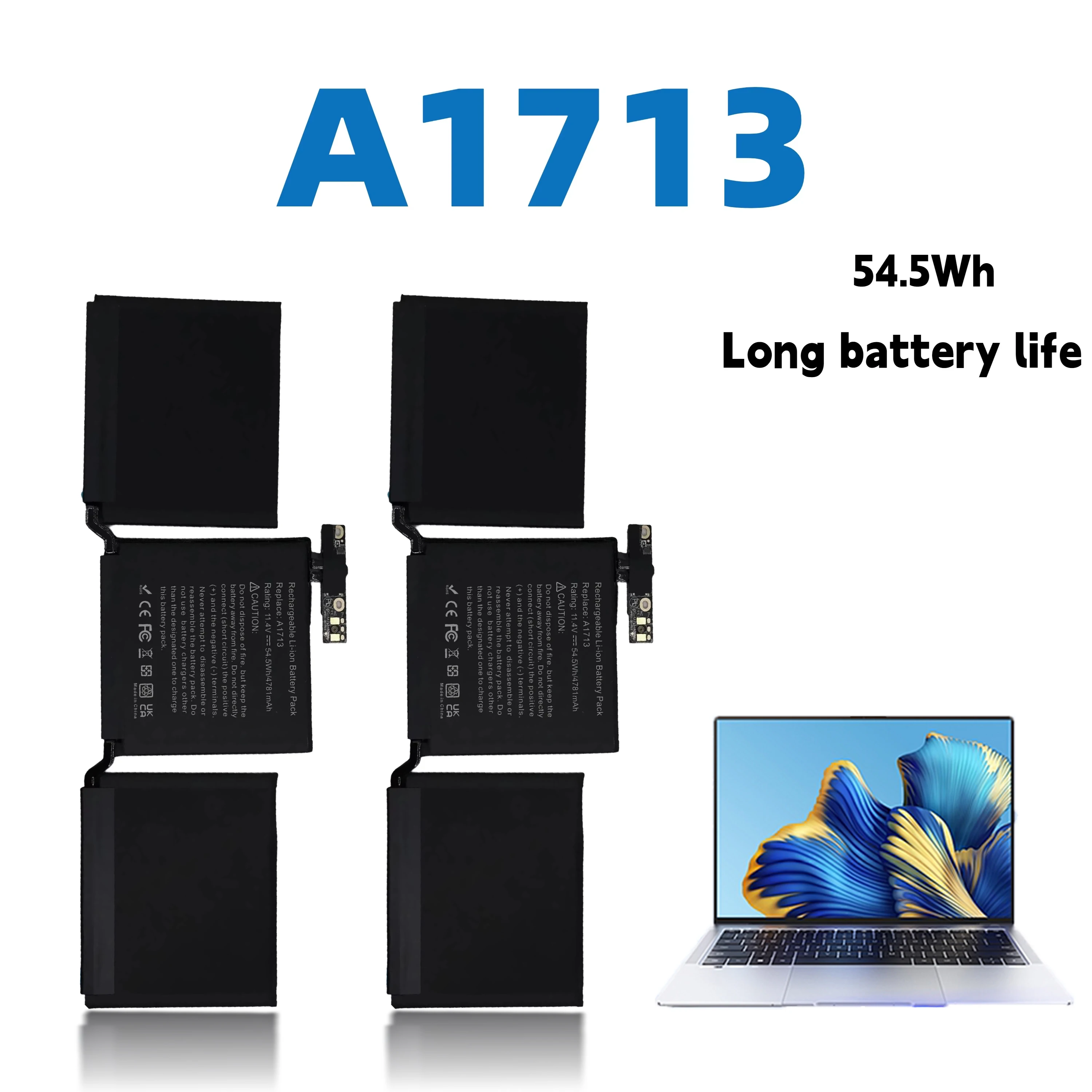 

Аккумулятор AUSSY A1713 54,5 Втч для Apple MacBook Pro 13 дюймов A1708 2016 2017 EMC 2978 3164 020-00946 MLL42LL