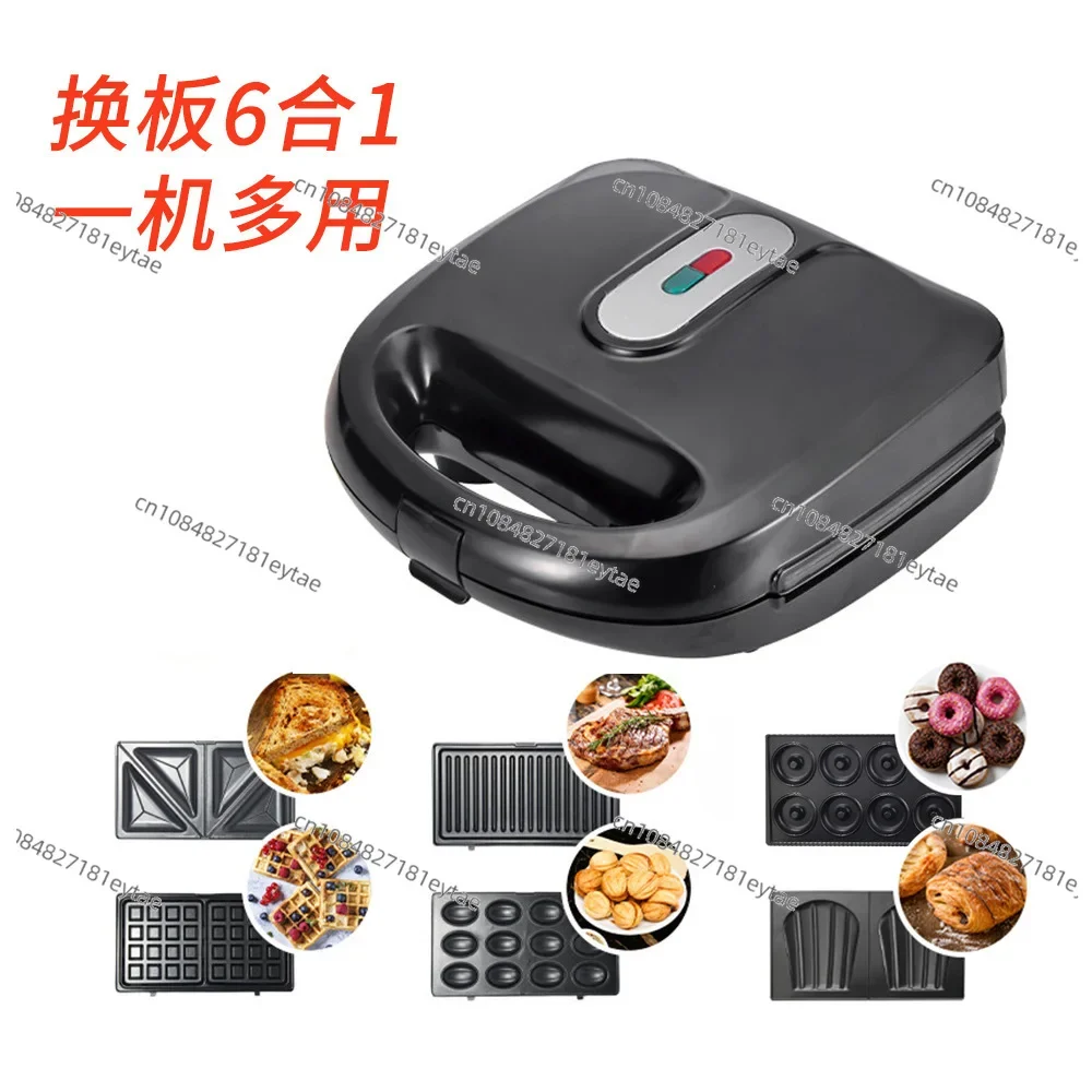 European Six-in-One Breakfast Machine Sandwich Machine Waffle Machine Shell Donut Cake