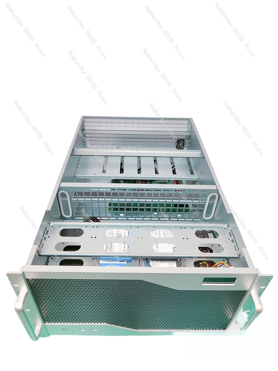 6U industrial control chassis, 12 slot multi GPU dual ATX power supply, 360 water-cooled e-ATX motherboard, AI server