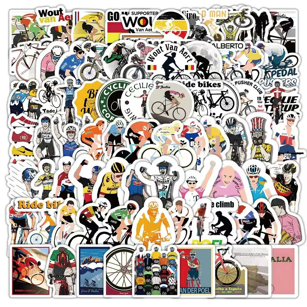 Waterproof Cartoon bicicleta adesivos, skate, laptop, copo, bicicleta, telefone, bagagem, decoração, brinquedos, 10 pcs, 50 pcs, 100pcs