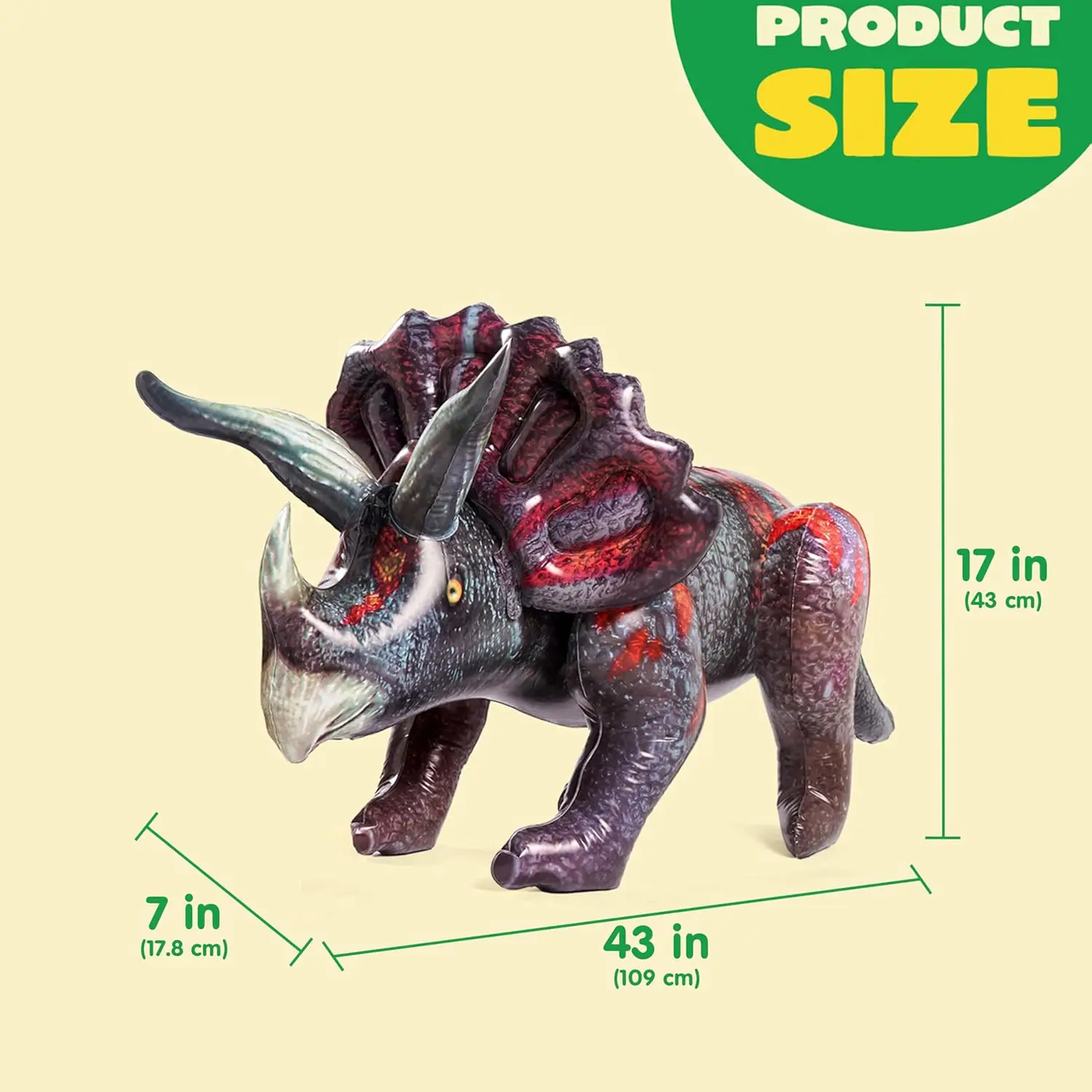JOYFY 43 "Triceratops Opblaasbare Dinosaurus Speelgoed Feestdecoraties voor Kinderen en Volwassenen Verjaardagsfeestje Verjaardag Chirstmas Gift