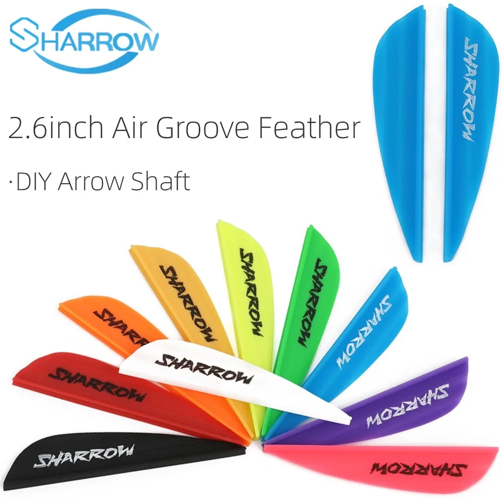 

2.6inch Archery Feather Rubber Air Groove Feather Vanes Fletching DIY Arrow for Outdoor Bow Shooting Hunting Accessories,50pcs