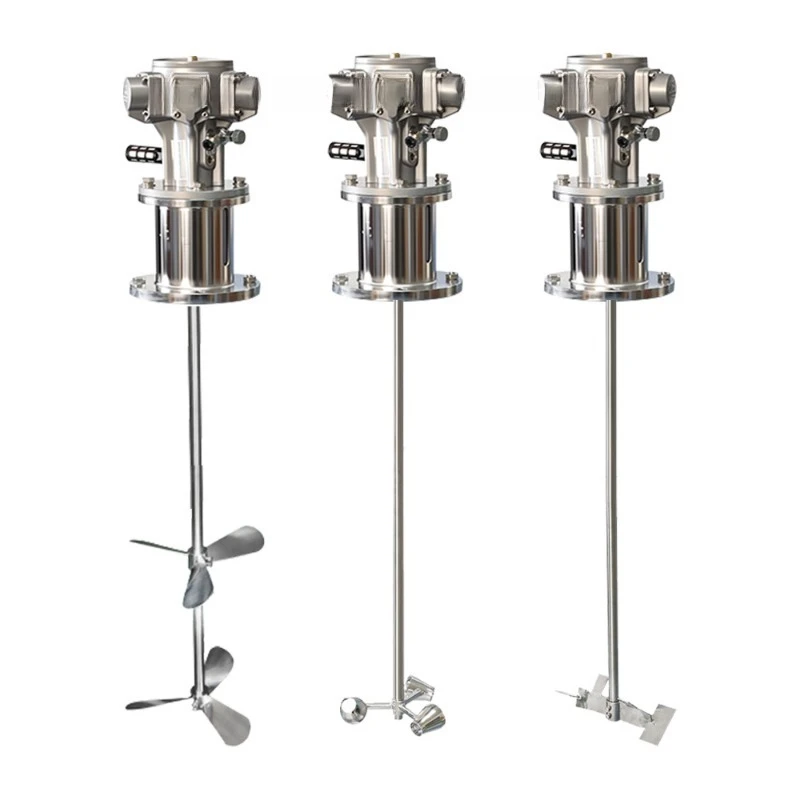 Pneumatic vertical mixer with stainless steel base