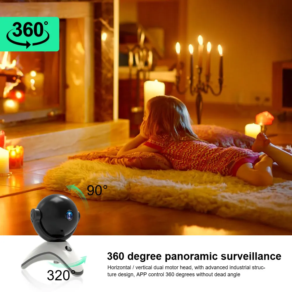 8MP 4K 5GWiFi Indoor Camera Wireless Monitoring 360 ° Pan Tilt AI Automatic Human Body Tracking Detection Security Monitor