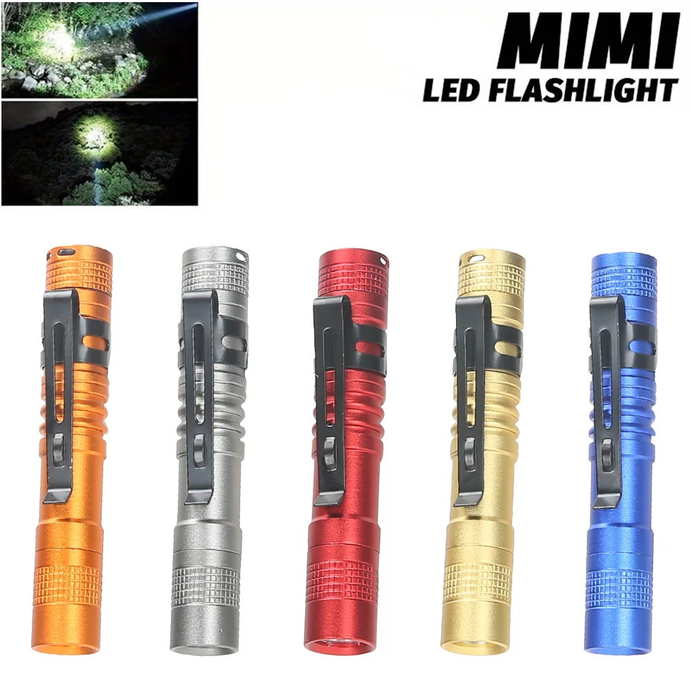 Mini portátil led caneta luz com clipe ultra brilhante alto lúmen bolso lanterna portátil tocha para acampamento ao ar livre de emergência