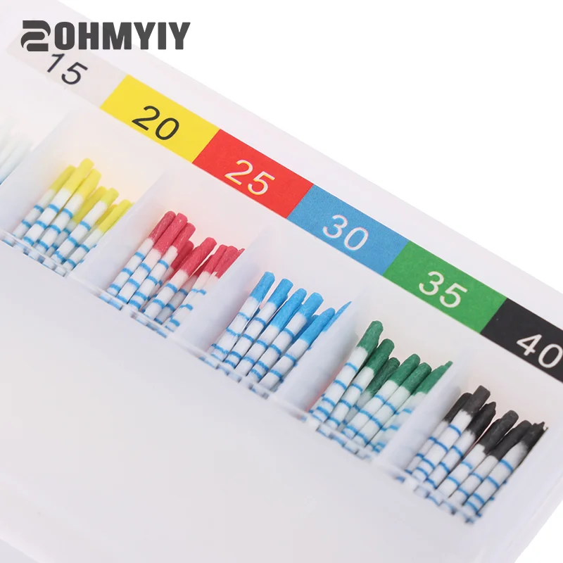 

1 Box Dental Absorbent Paper Points Sterile Mixed Sizes 02 04 06 Taper 15-40 Dentistry Materials Endodontics Paper Tips