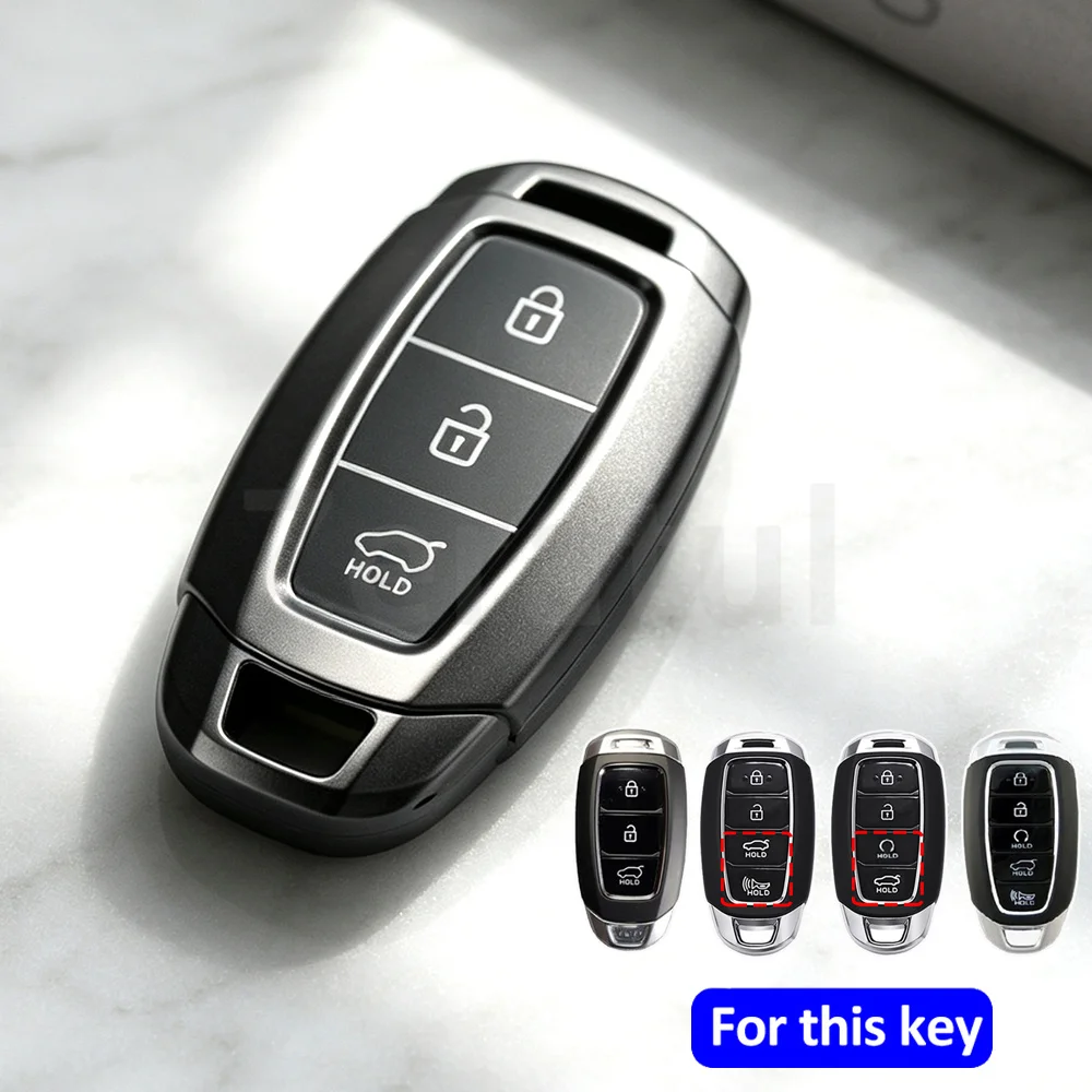 

Auto for Hyundai Elantra GT Sport Santa Fe Palisade Kona 3/4/5 Buttons TPU Keyless Entry Smart Key Case Shell Fob Cover Keychain