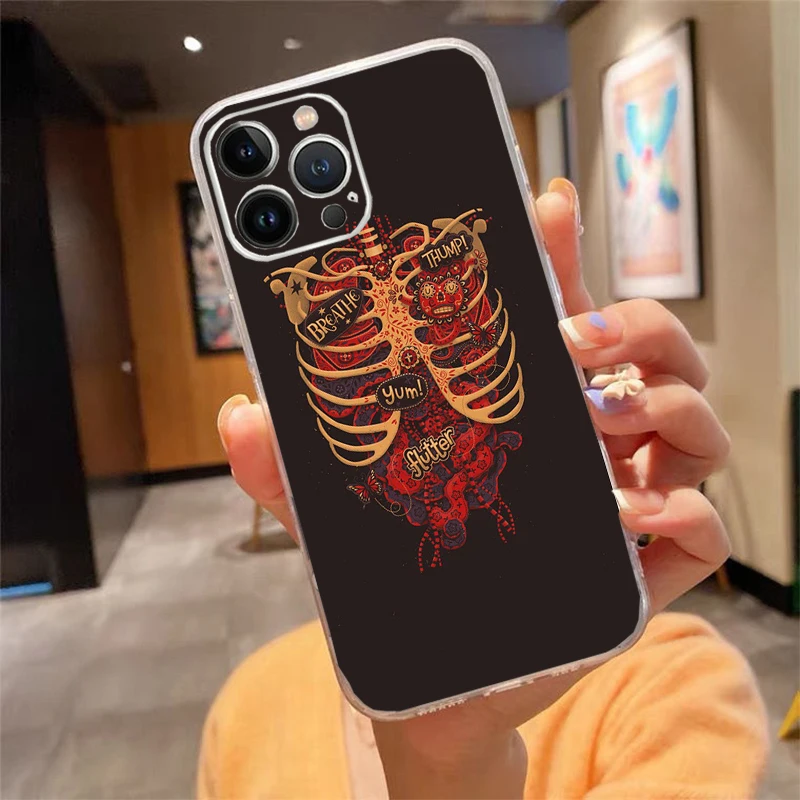 

Phone Case For iphone 17 Pro Max Air 17 16 15 14 13 Pro Max 15 16 Pro 15Plus Medical Human Organs Brain Meridian Kidney