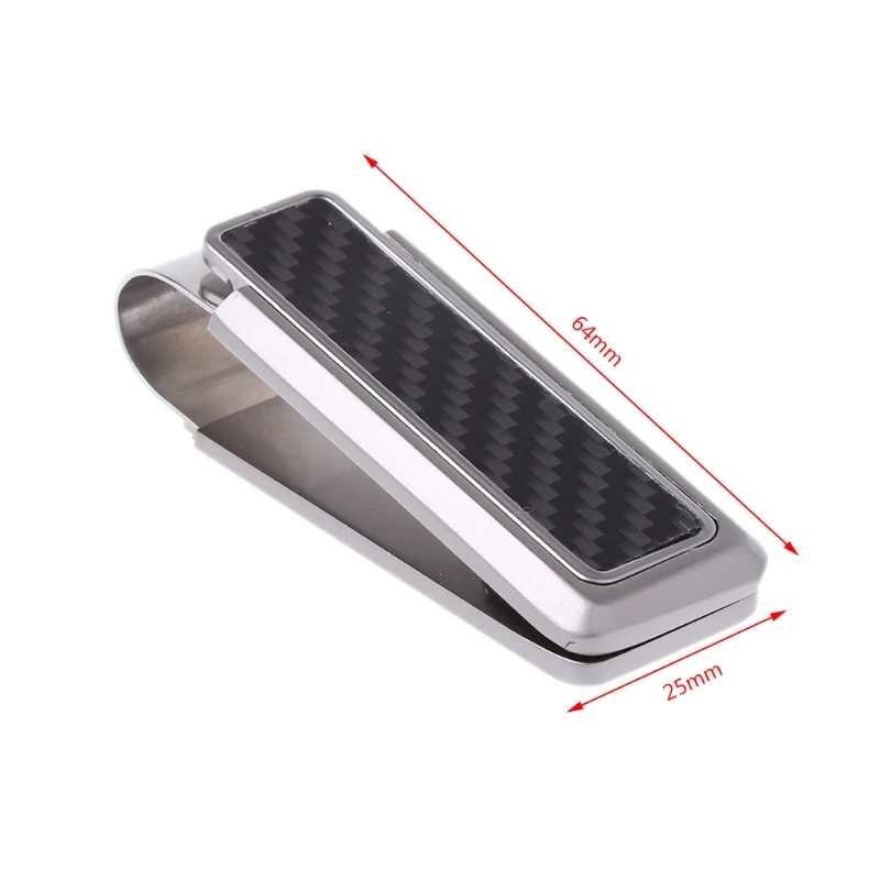 Men\'s Business Wallet Stainless Steel Carbon Fiber Money Clip Credit Card Holder
