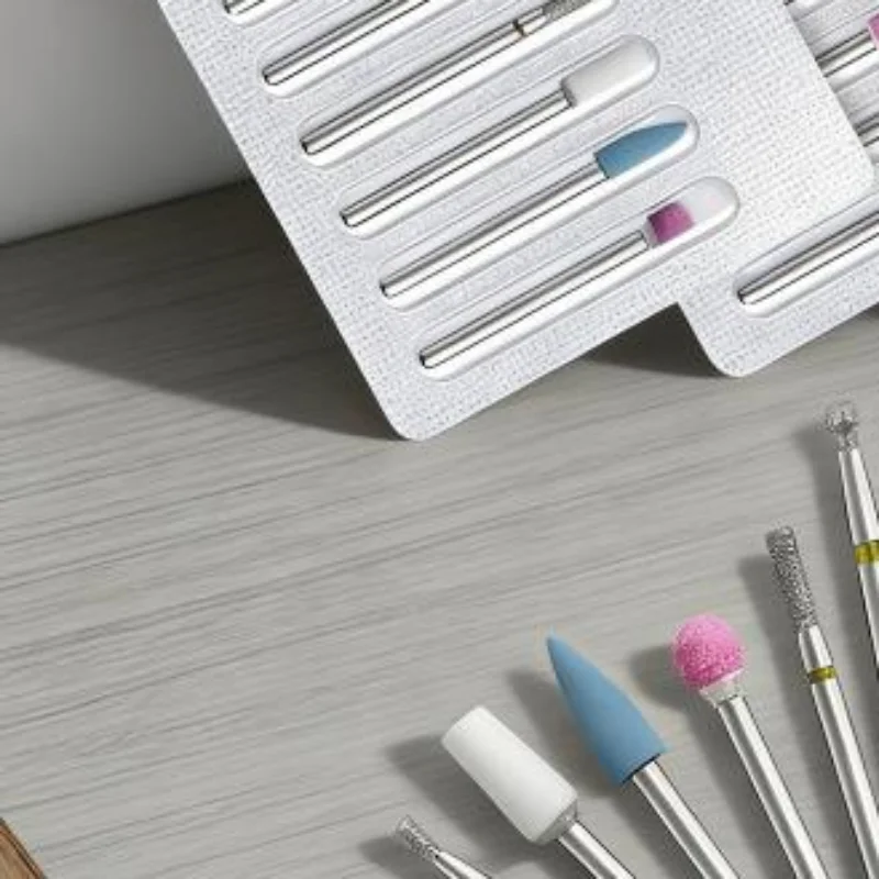 10 Pezzi/Set Punte per Trapano Elettrico per Manicure e Pedicure in Tungsteno per Rimozione Pelle Morta e Lucidatura Unghie