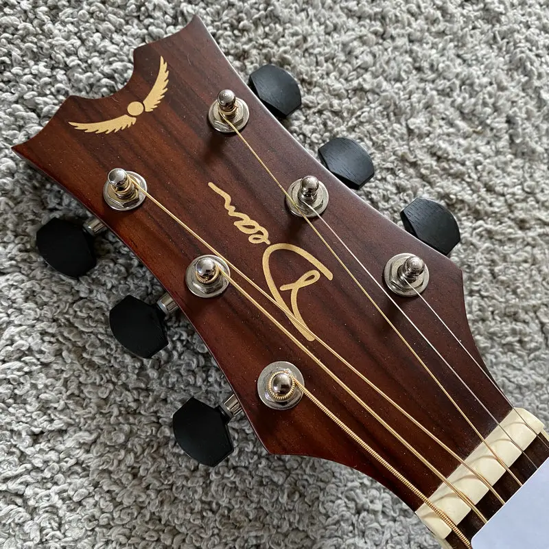 Guitarra acústica i183 DEAN, 39 pulgadas, pedido de muestra hecho en Corea, acabado natural con cuerpo de caoba, 20 trastes para práctica