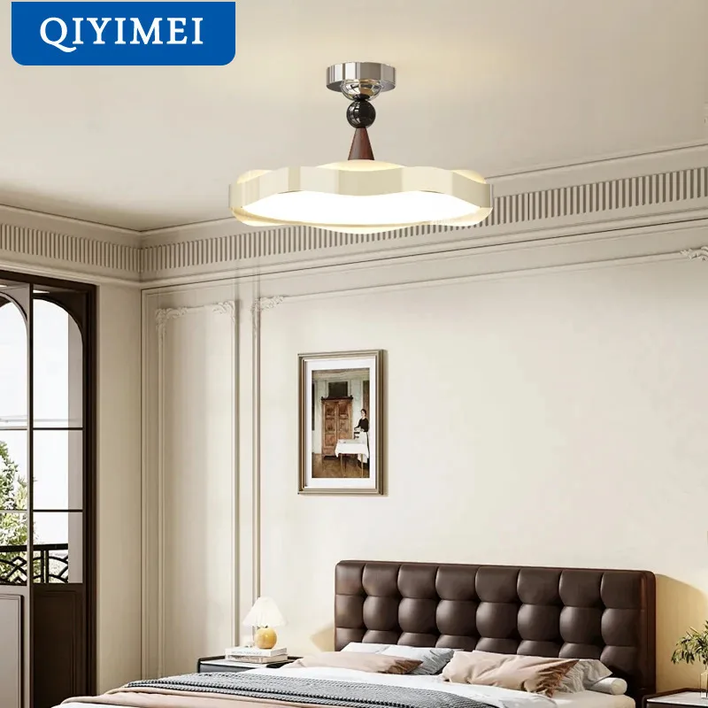 

Bedroom Ceiling Chandelier New Cream Style Full Spectrum Eye Protection LED Ceiling Lamp Living Room Kitchen Lighting Fixture