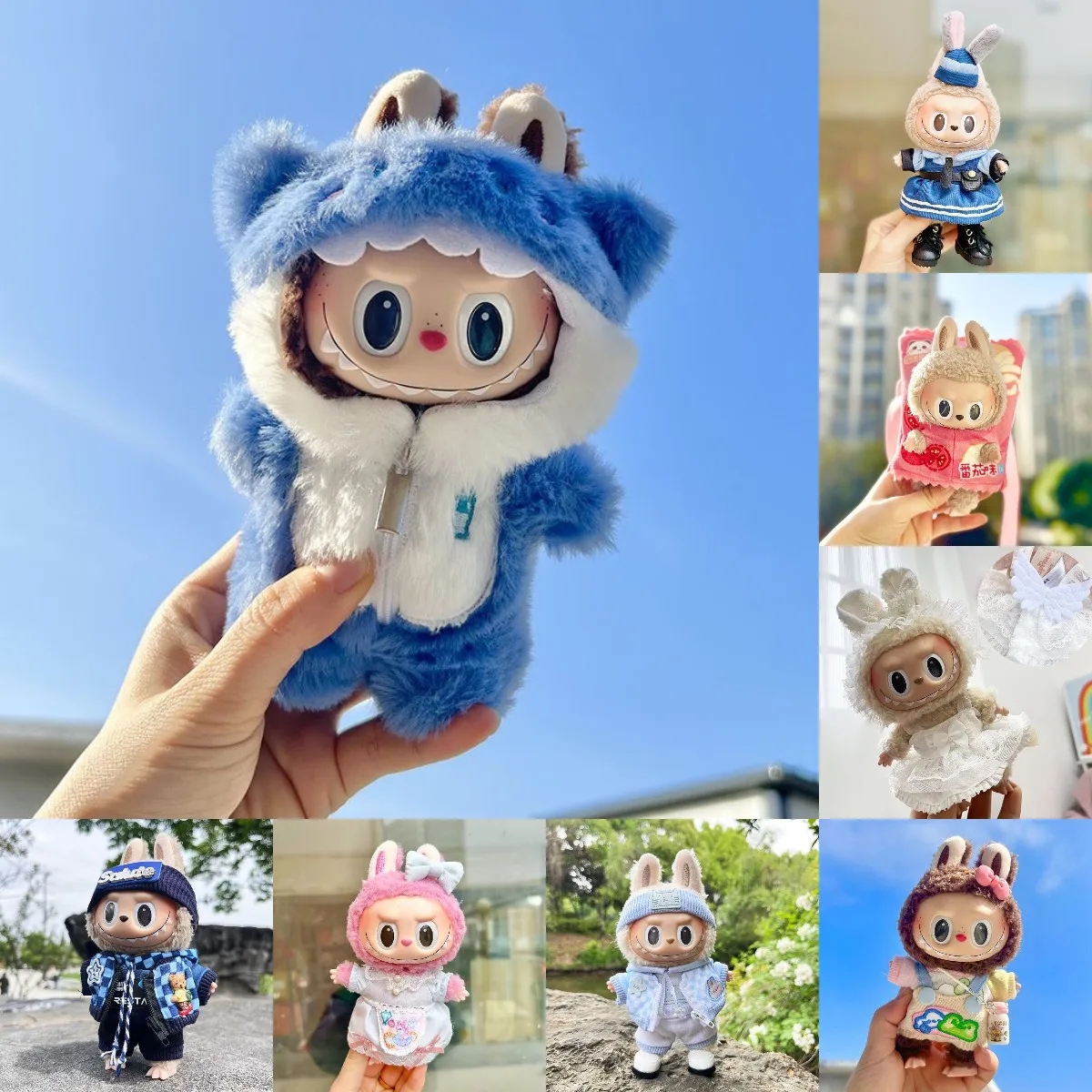 Mini sweat à capuche en peluche pour poupées, pull Labubu Idol Dolls, vêtements mignons, vêtements sans beurre, accessoires pour Kpop Exo, Corée, 17cm