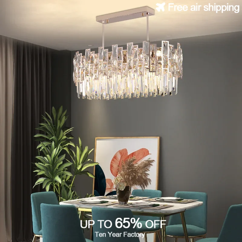 Black Gold Pendant Chain Led Natural Lucite Chandelier Suspension Light for Bedroom Indoor Ceiling