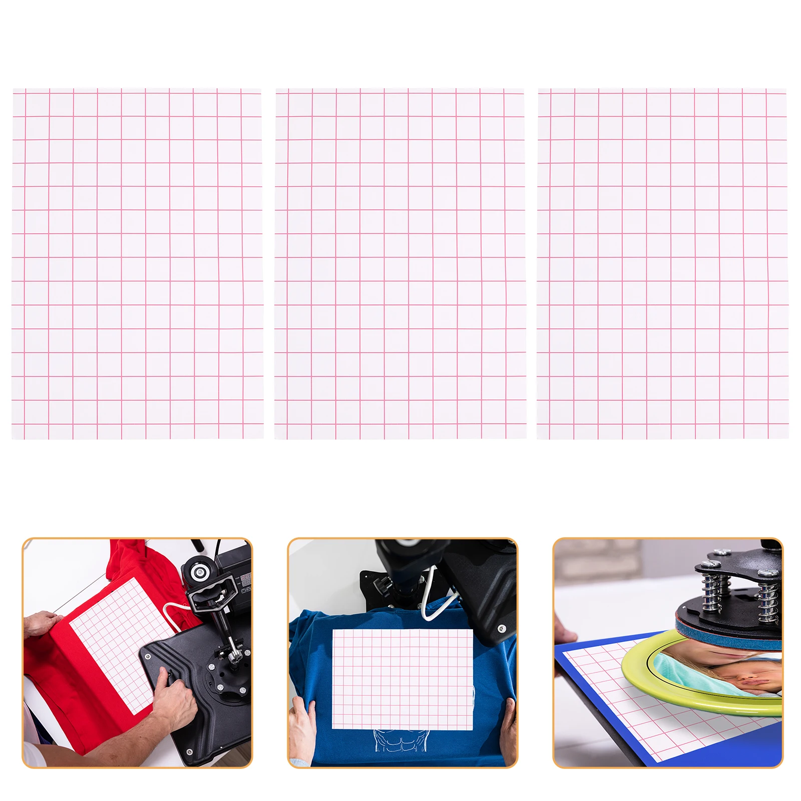 

5pcs Transfer Paper A4 Red Grid Transfer Paper Printer for Light Cotton T Shirts Iron On DIY Craft Thermal Sheets