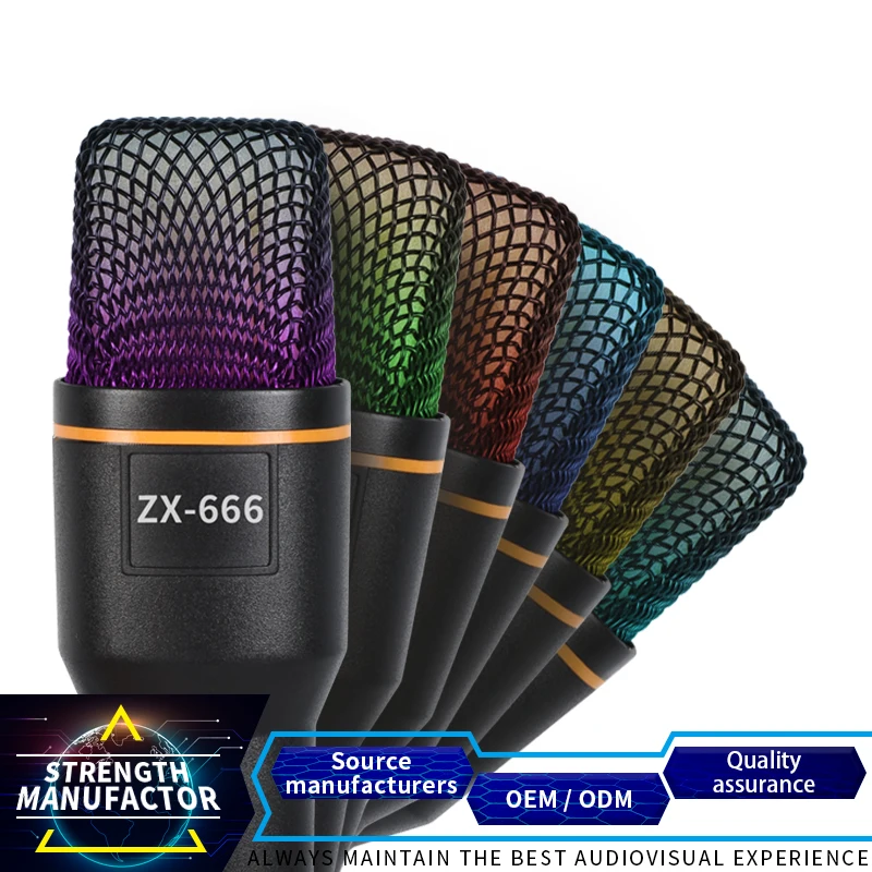 YTOM RGB Streaming USB Microphone Condenser Microphones for Laptop Computer Recording Studio Streaming Youtube TIKTOK ZX666