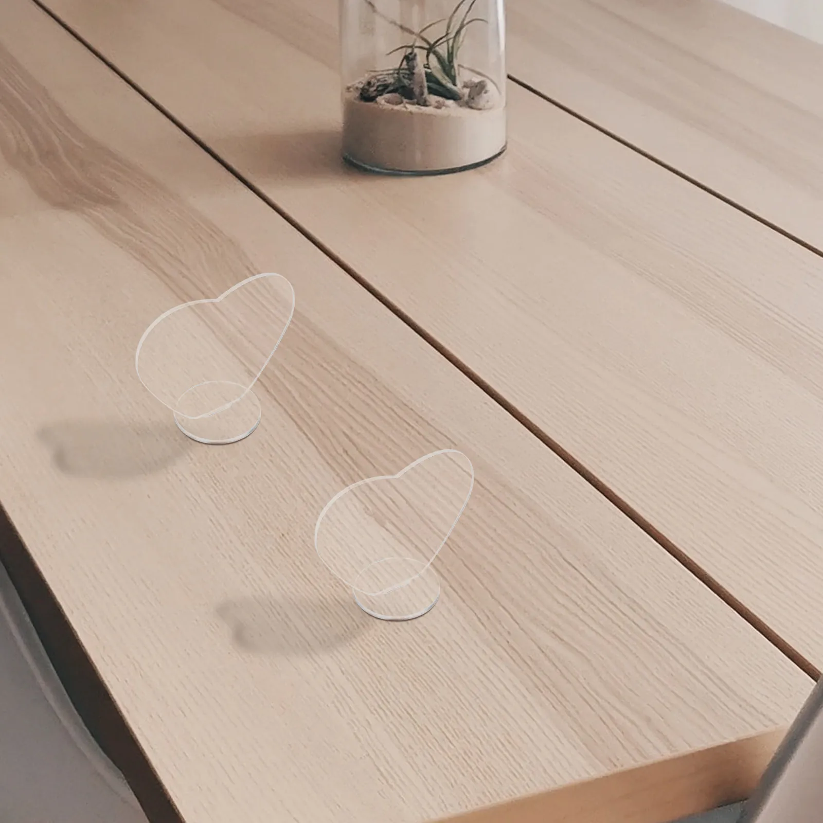 

5Pcs Heart Shaped Acrylic Display Stand Clear Transparent Acrylic Plate Picture Stand for Cards Desktop Decoration Display