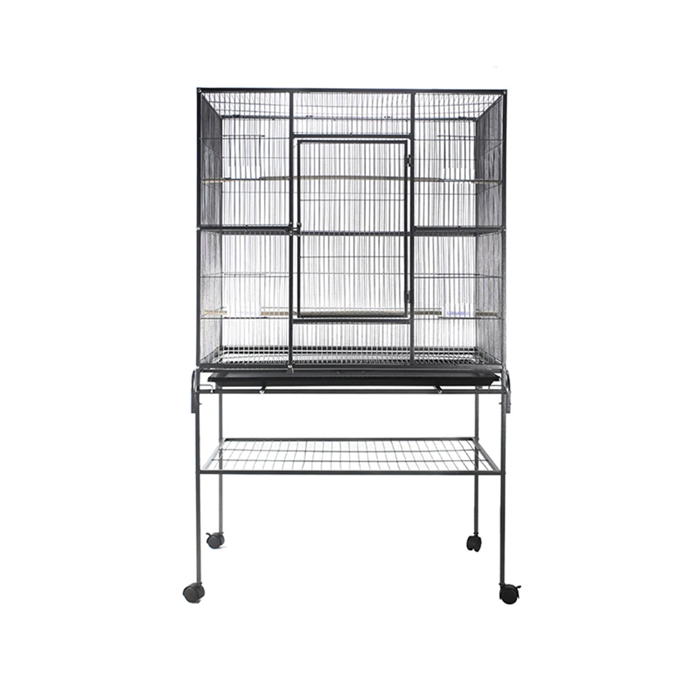 

Iron Wire Birdcage With Station Rods For Parrots Pigeons Playing Food Basins For Feeding Bird Supplies With Roof Birdhouses