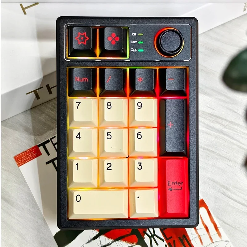 

Keycool K19 wireless digital mechanical keyboard Bluetooth numeric knob small keyboard HIFI smooth GASKET gaming office keyboard