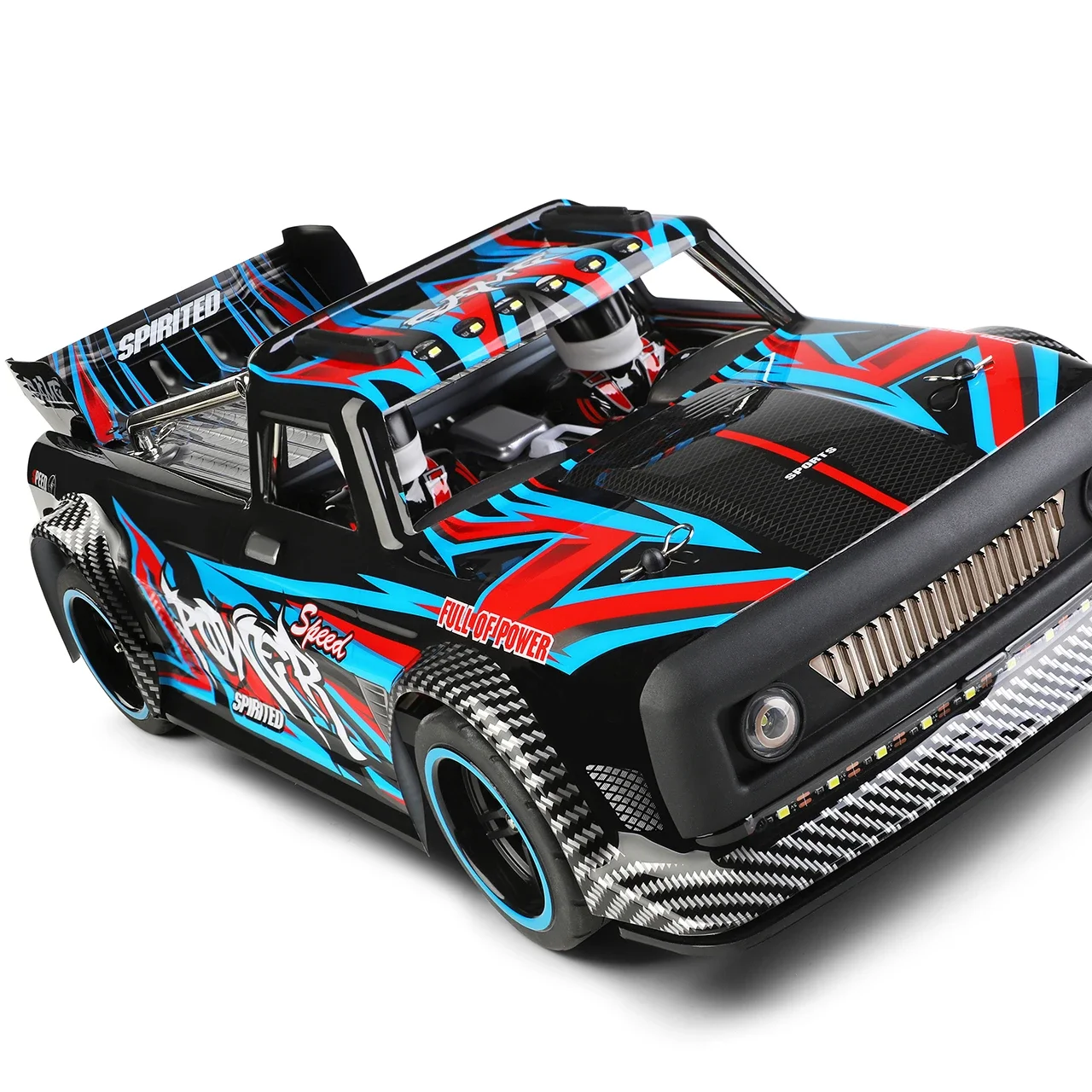 HOSHI WLtoys 104072 RC Car 1/10 Electric Four-Wheel Drive Flat Racing Drift Car Cool LED Light Car Shell For Kid Gift