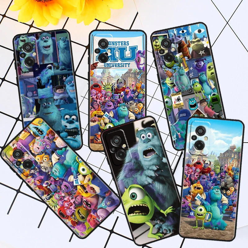 Disney Monsters Black Phone Case For Xiaomi Redmi 10 12 13 C GO K10 30 40 50 60 Pro Gaming ULTRA Funda Shell Soft Cover Capa