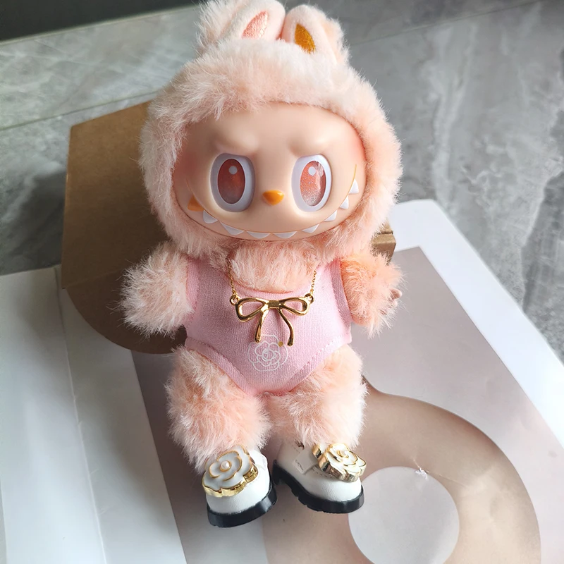 

Cloth For Labubu 3pcs1set Cute Printed Swimsuit Exquisite Gorgeous Necklace Customized Camellia Leather Shoes