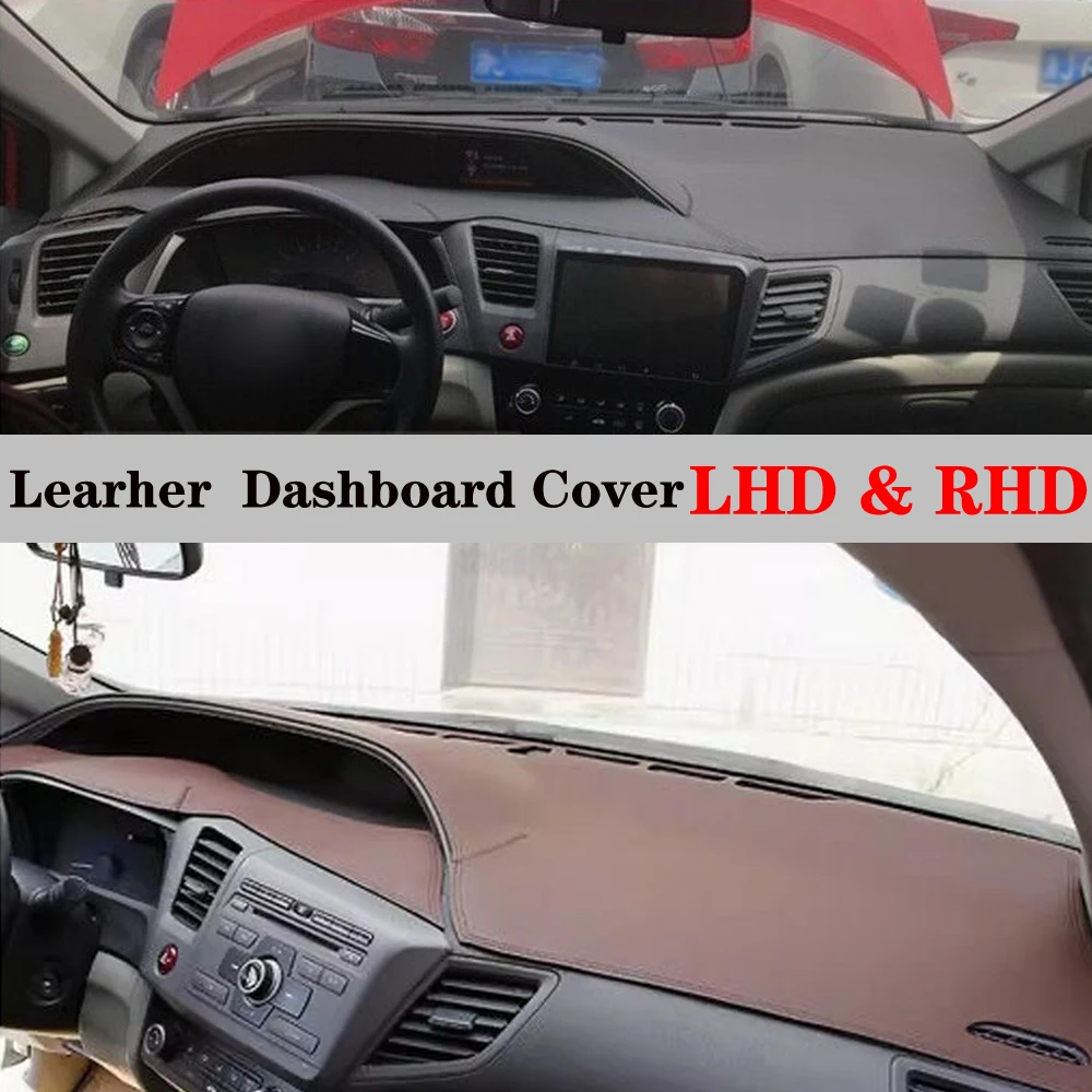 Dashboard Dash Mat Cover Leather Pad Sunshade Anti-UV Car Accessories For Honda Civic G9 IX FB2 FB6 FB36 FK3 FK2 FK1 2012-2015