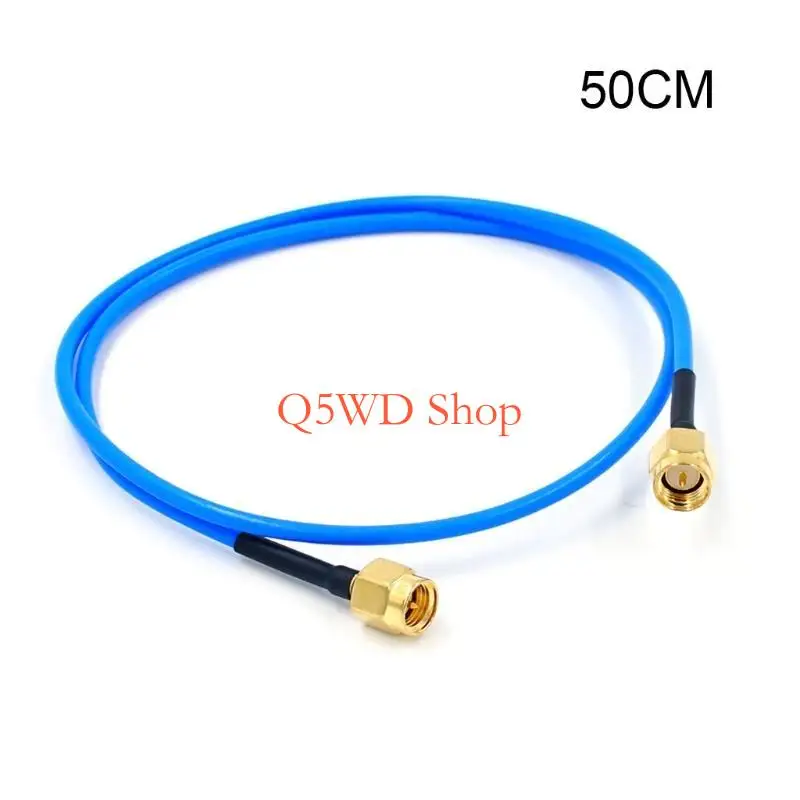 Q5WD RG405 RF Coaxial Cable Blue Cable Semi-rigid Flexible Pigtail (7.87~39.37''L)