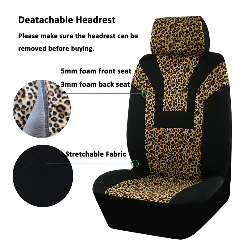 Autoking Covers Leopard Print Car Seat Cover Car Accessories Interior  Airbag Compatible Universal For Most Cars Suv Truck