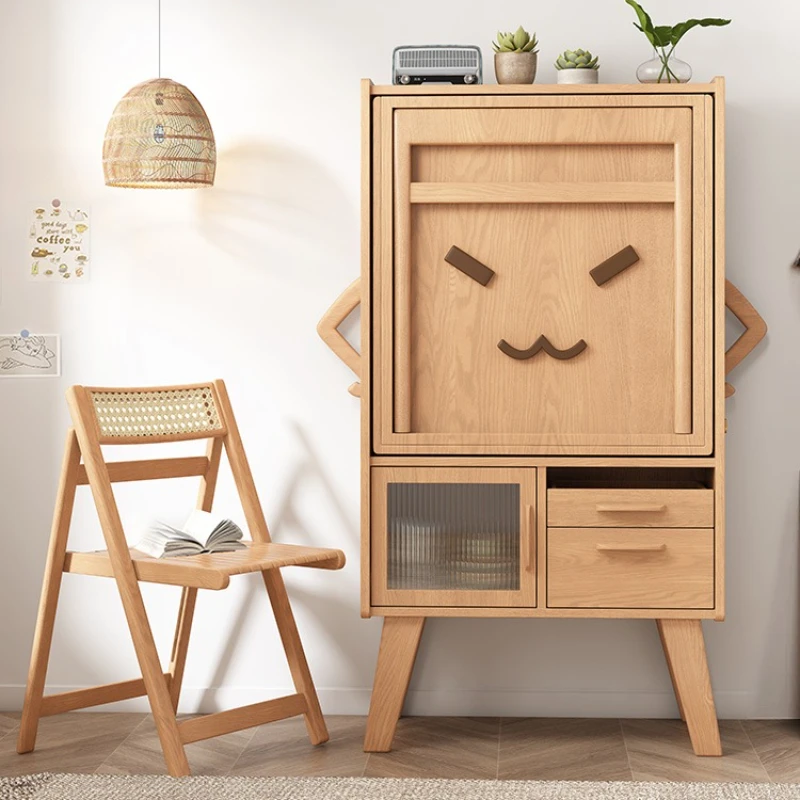 

Household small retractable dining table solid wood rectangular folding dining table and chair combination