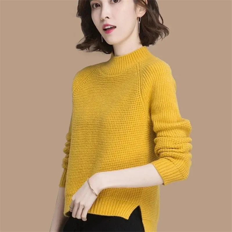 

Autumn Winter New Turtleneck Pullover Women's Short Loose Sweater Coat Thickened With High Waist Bottoming Shirt Female Top Tide