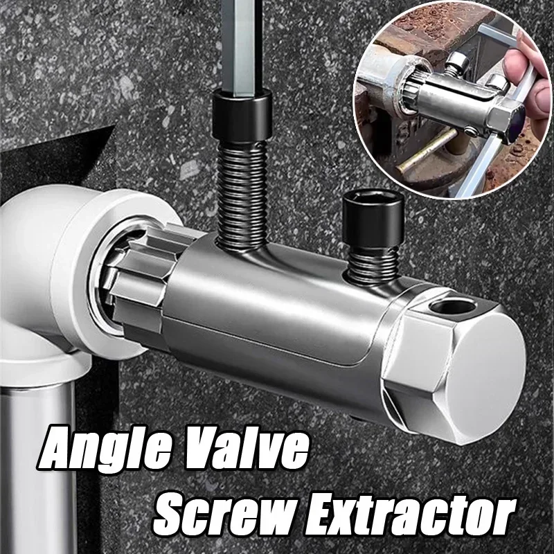 

Faucet Angle Valve Damage Screw Extractor Broken Wire Slide Tooth Removal Tool Water-Pipe Valve Plumbing 4/6 Points Repair Tool